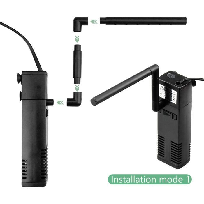 LAROY Filtre Interne avec Éponges pour Aquarium jusqu'à 100L