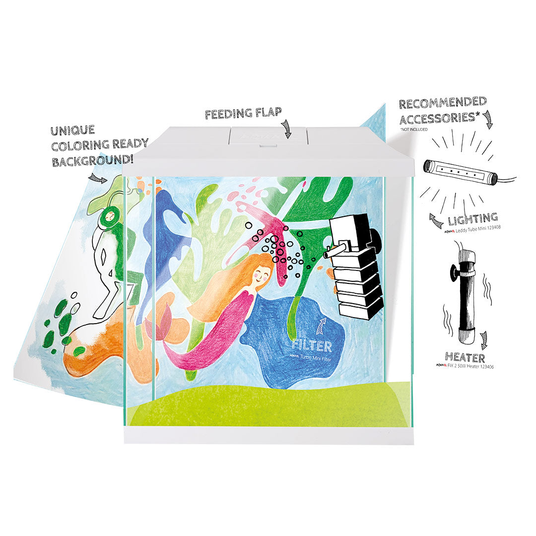 AQUAEL Aquarium Set Leddy Mini 35 Blanc 19L