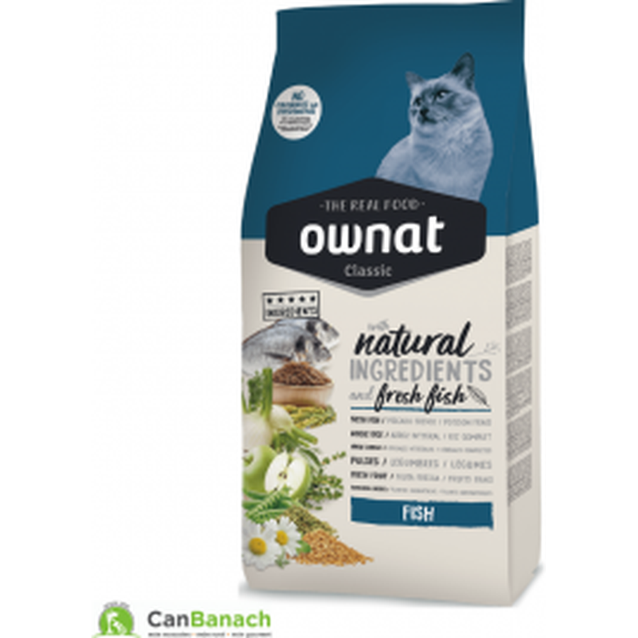 OWNAT Classic Fish Cat Croquettes pour Chat Adulte Poisson Frais 3kg