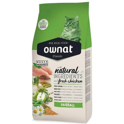 OWNAT Classic Hairball Croquettes pour chat adulte Contrôle des boules de poils 4kg