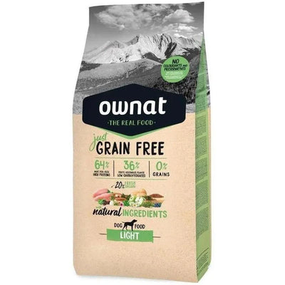 OWNAT Just Grain Free Light Croquettes Chien Adulte Sans Céréales 12kg