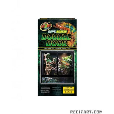 ZOOMED Terrarium ReptiBreeze Double Portes 91x46x91cm Aluminium Noir