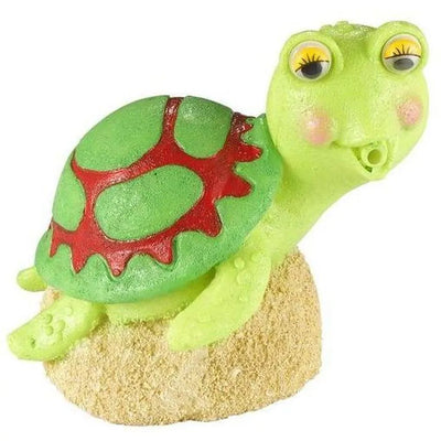 LAROY Tortue Action Air Multicolore Décoration Aquarium 8,5x7,5x8 cm