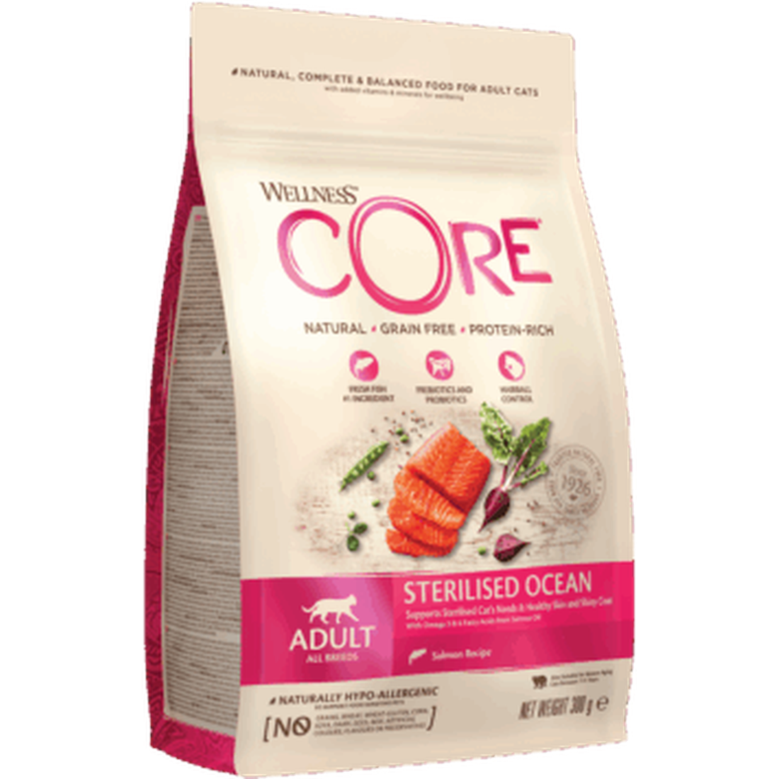 WELLNESS CORE Chat Stérilisé Croquettes Saumon 300g