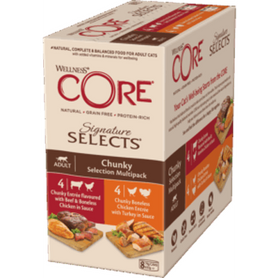 WELLNESS CORE Signature Selects Chat Sélection Tendre Morceaux 8x79g