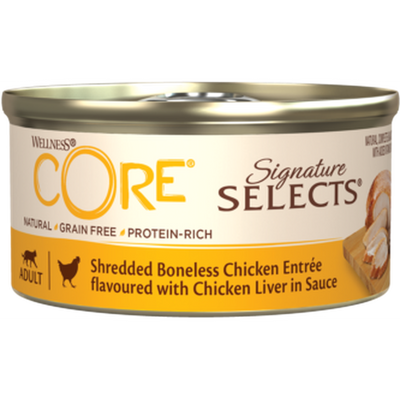 WELLNESS CORE Chat Signature Selects Nourriture humide Poulet Foie de poulet 79g