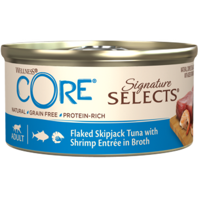 WELLNESS CORE Signature Selects Nourriture humide pour chat Thon Maquereau Crevettes 79g