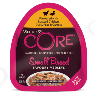 WELLNESS CORE Chien Savoury Medley Nourriture humide Canard Poulet Légumes 6x85g