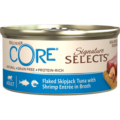 WELLNESS CORE Signature Selects Nourriture humide pour chat Thon Maquereau Crevettes 79g